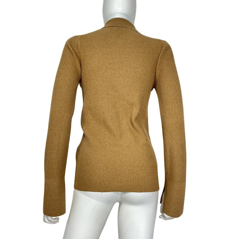 Frame Slim Brown Button Front Cardigan Sweater Size S - Picture 3 of 4